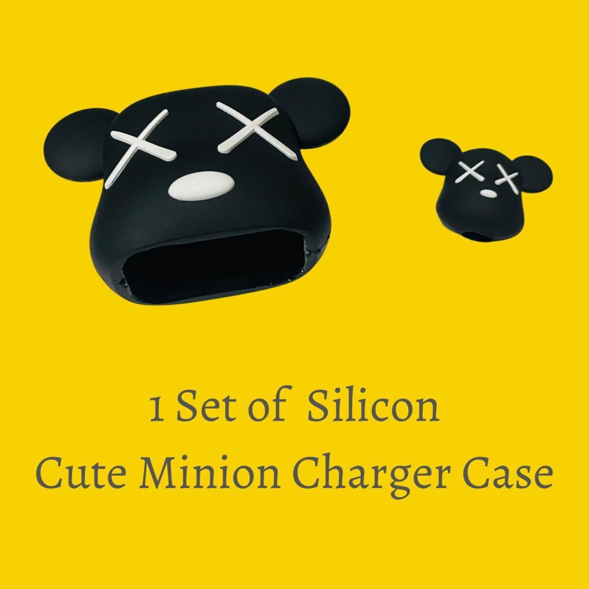 iWishKart Compatible with Apple 18W / 20W Adapter * All iPhone 14 13 12 11 Pro Max Plus (+) Mini/iPad/AirPods * Premium Black Bear Cartoon Charger Case [Adapter and Cable NOT Included] - Image 3