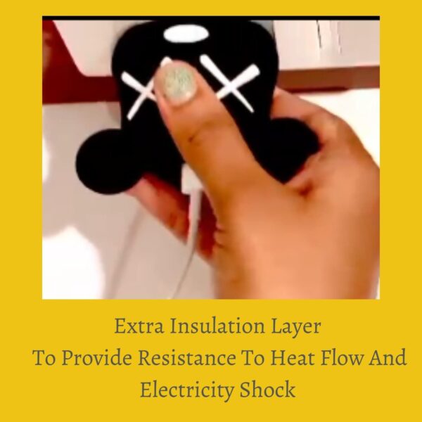 iWishKart Compatible with Apple 18W / 20W Adapter * All iPhone 14 13 12 11 Pro Max Plus (+) Mini/iPad/AirPods * Premium Black Bear Cartoon Charger Case [Adapter and Cable NOT Included] - Image 4