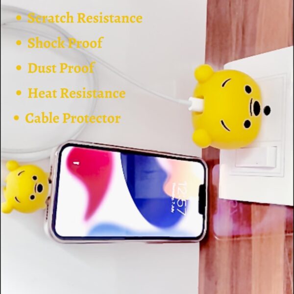 iWishKart Compatible with Apple 18W / 20W Adapter * All iPhone 14 13 12 11 Pro Max Plus (+) Mini/iPad/AirPods * Premium Pooh Cartoon Charger Case [Adapter and Cable NOT Included] - Image 5
