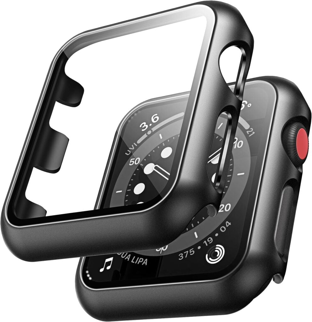Case for Apple Watch 38MM Series 3/ 2 / 1 with Tempered Glass Screen Protector