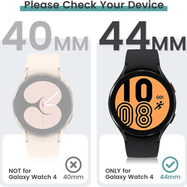 Samsung Galaxy Watch 6 LTE 44mm case with Tempered Glass Screen Protector, All-Around Ultra-Thin Bumper Full Cover Hard PC Protective for iWatch from iWishKart (Copy) - Image 2