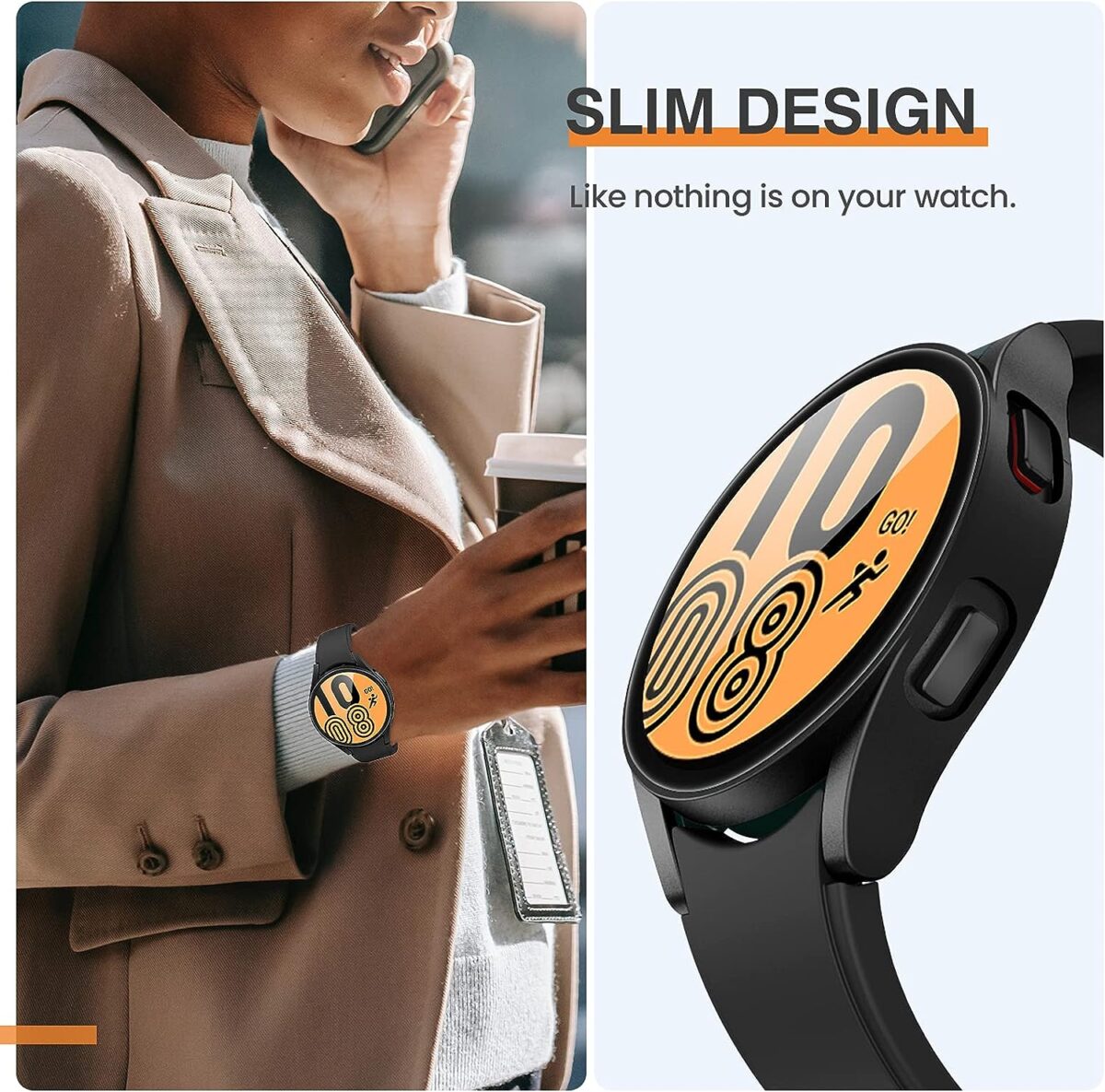 Samsung Galaxy Watch 6 LTE 44mm case with Tempered Glass Screen Protector, All-Around Ultra-Thin Bumper Full Cover Hard PC Protective for iWatch from iWishKart (Copy) - Image 4