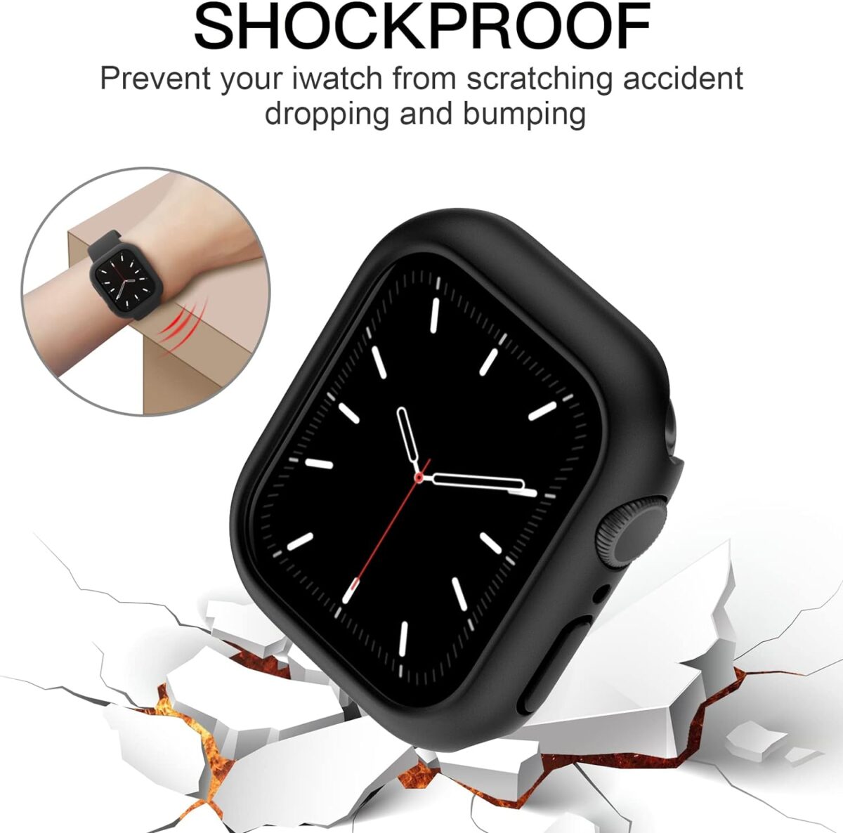 Case for Apple Watch 44MM Series 6 /5 / 4 / SE / SE2 WITHOUT Tempered Glass Screen Protector - Image 3