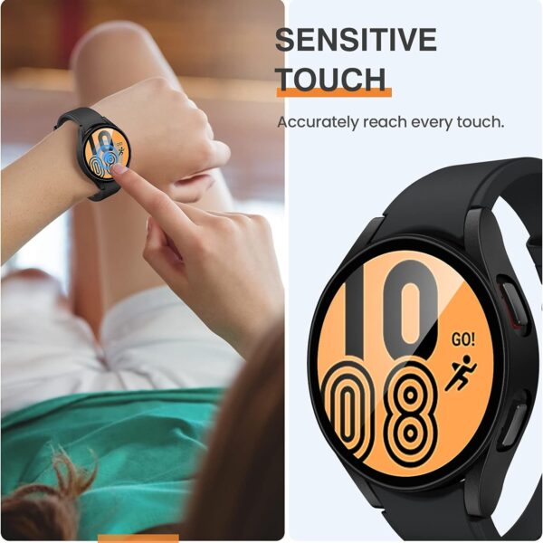 Samsung Galaxy Watch 6 LTE 44mm case with Tempered Glass Screen Protector, All-Around Ultra-Thin Bumper Full Cover Hard PC Protective for iWatch from iWishKart (Copy) - Image 5