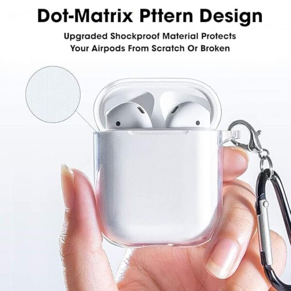 AirPods 4 Case Cover Clear Shockproof TPU Protective Cover with Keychain [Front LED Visible & Supports Wireless Charging] Accessories - Image 5