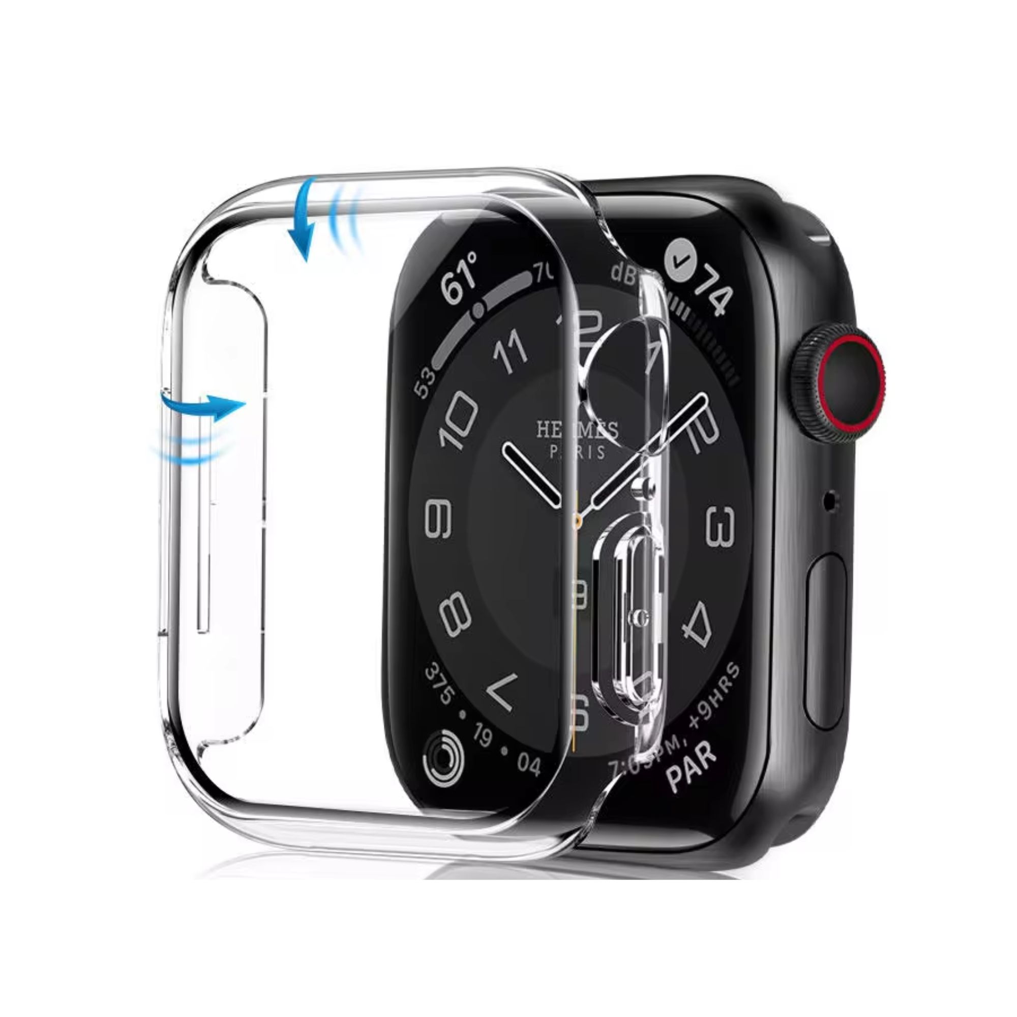 1_aaple watch transparent 41 45 Apple Watch SE 2nd gen 40mm Case Cover Bumper Tranparent from iWishKart - Image 1