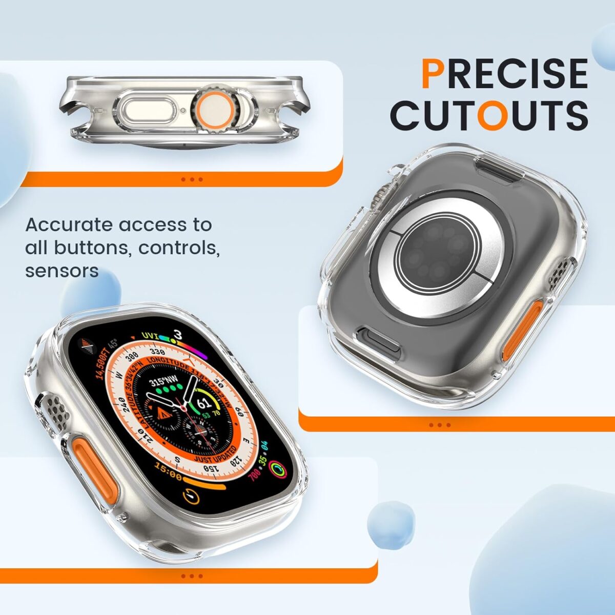 Apple Ultra 49mm Case Cover Bumper Tranparent With Covered Display from iWishKart - Image 3