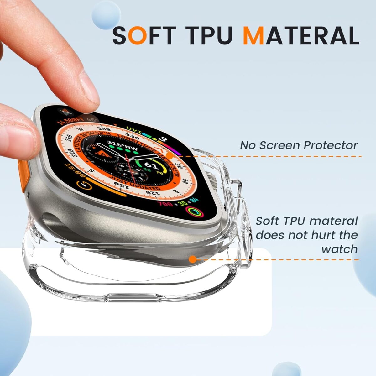 Apple Ultra 49mm Case Cover Bumper Tranparent With Covered Display from iWishKart - Image 2