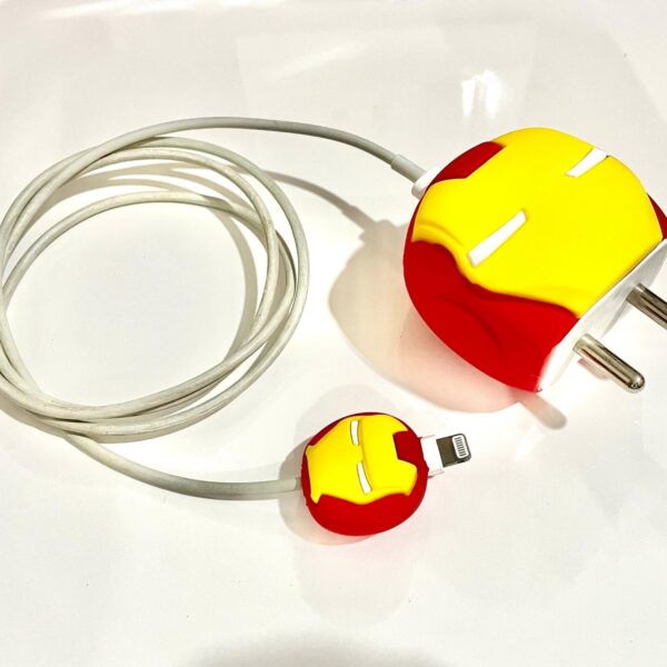 iWishKart Compatible with Apple 18W / 20W Adapter * All iPhone 14 13 12 11 Pro Max Plus (+) Mini/iPad/AirPods * Premium Ironman Cartoon Charger Case [Adapter and Cable NOT Included] - Image 2