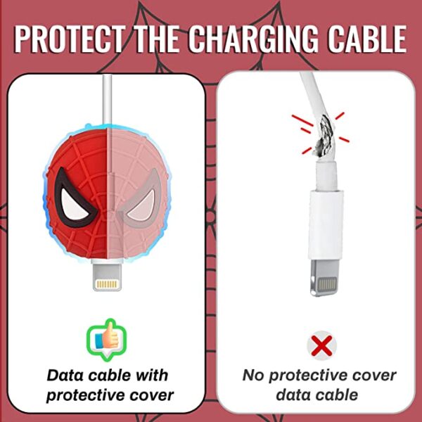 iWishKart Compatible with Apple 18W / 20W Adapter * All iPhone 14 13 12 11 Pro Max Plus (+) Mini/iPad/AirPods * Premium Spiderman Cartoon Charger Case [Adapter and Cable NOT Included] - Image 3
