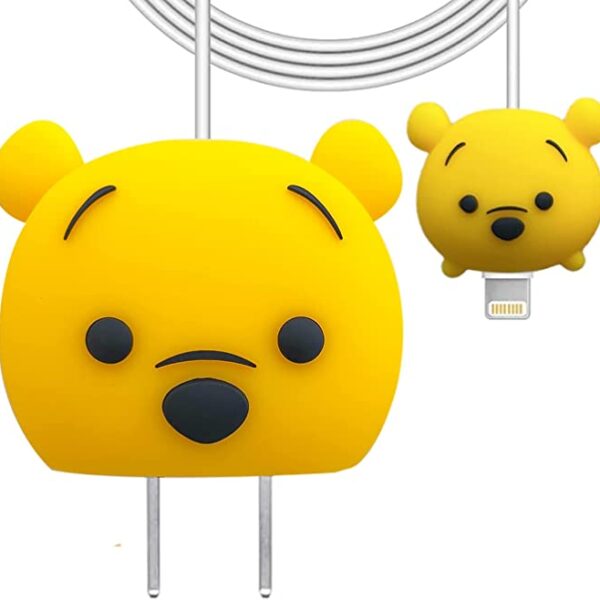 iWishKart Compatible with Apple 18W / 20W Adapter * All iPhone 14 13 12 11 Pro Max Plus (+) Mini/iPad/AirPods * Premium Pooh Cartoon Charger Case [Adapter and Cable NOT Included] - Image 6