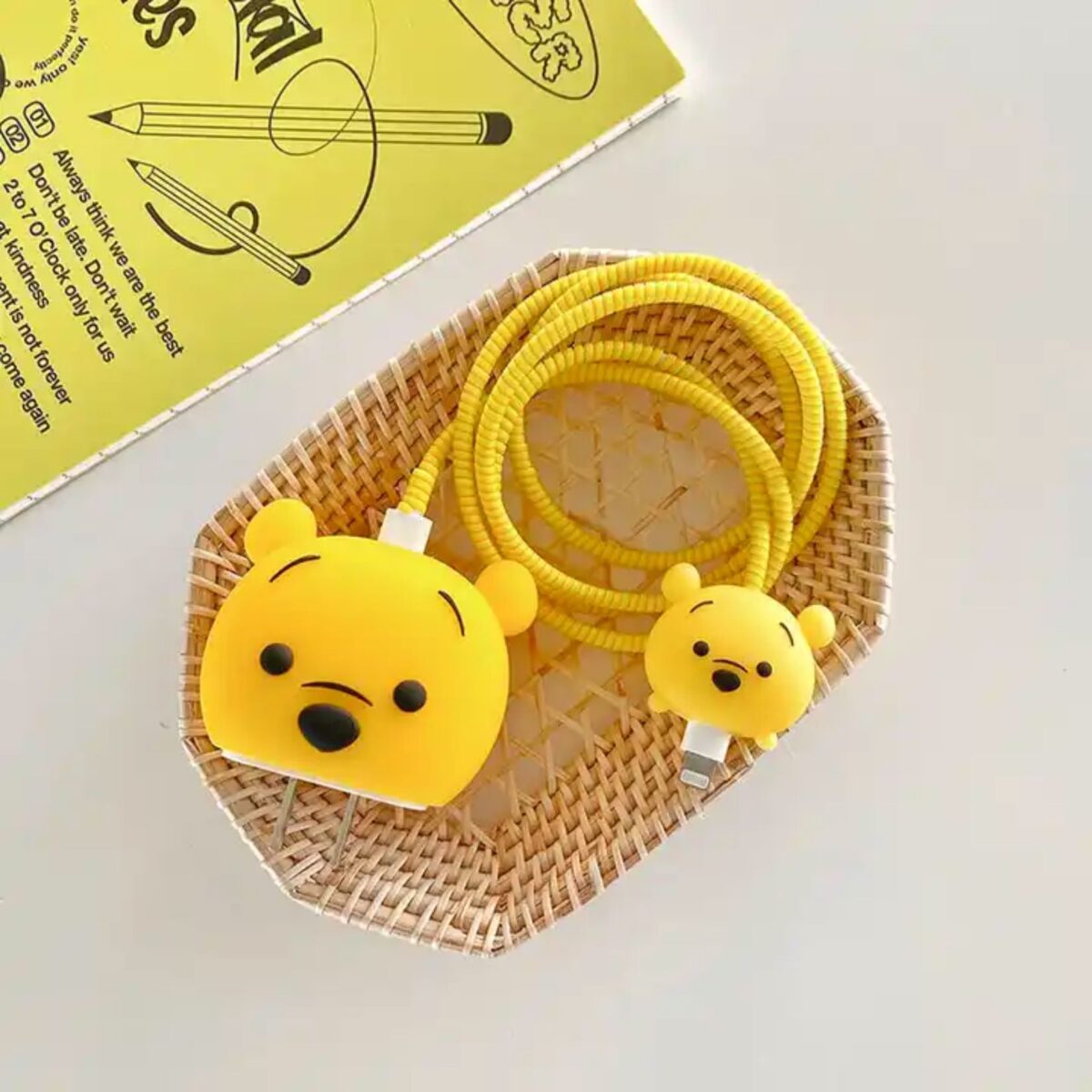 iWishKart Compatible with Apple 18W / 20W Adapter * All iPhone 14 13 12 11 Pro Max Plus (+) Mini/iPad/AirPods * Premium Pooh Cartoon Charger Case [Adapter and Cable NOT Included] - Image 7